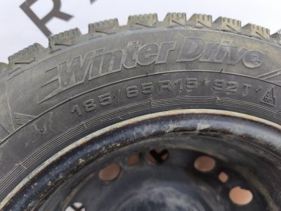 Колесо Skoda Rapid R15 5x100, Cordiant 185/65 R15, зимнее, липучка