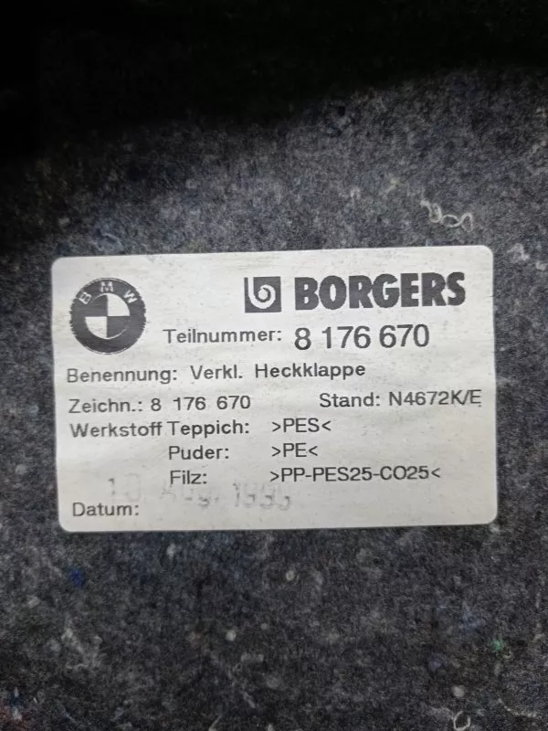 Обшивка крышки багажника BMW 3-Series 2003 51498176670 E46