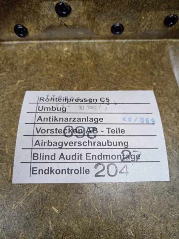 Обшивка двери BMW 5-Series 2006 51427078742 E60/E61, задняя правая