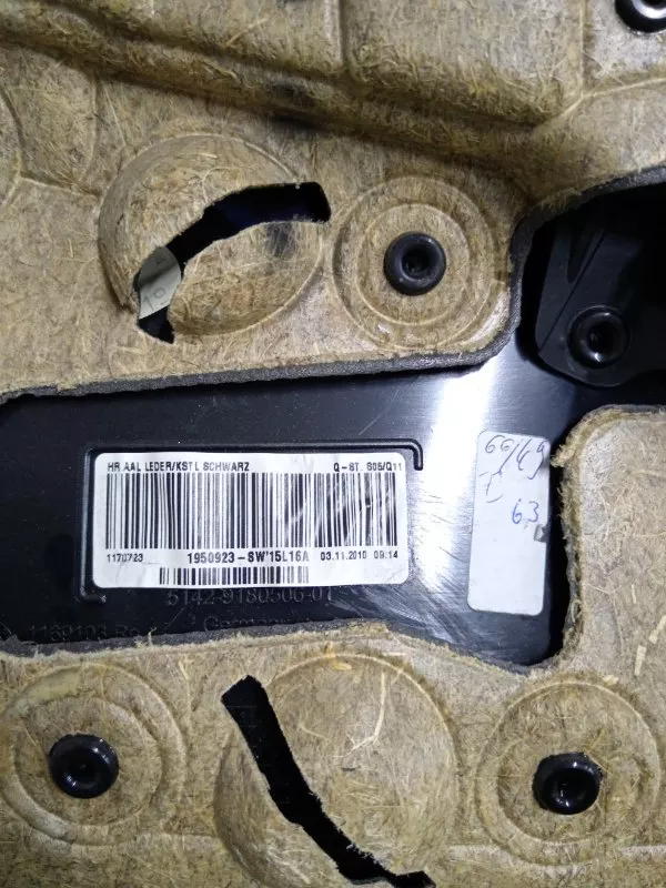 Обшивка двери BMW 5-Series 2010 51427261038 F07, задняя правая