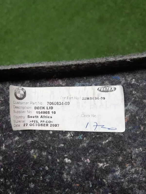 Обшивка багажника BMW 3-Series 2007 51497060634 E90